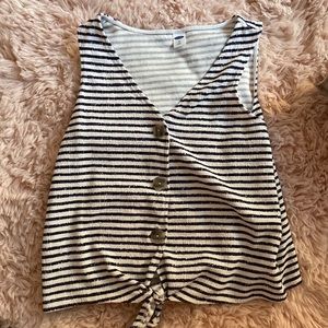 Cute navy blue and white tank top